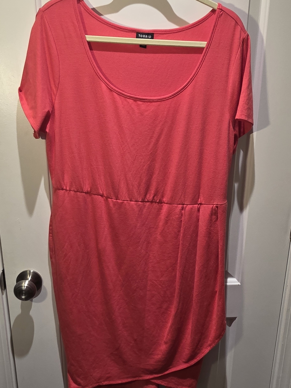 torrid coral scoop-neck short sleeve dress